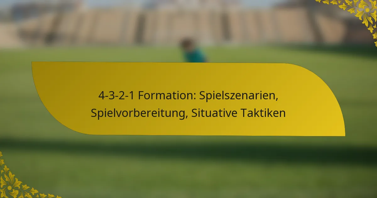 4-3-2-1 Formation: Spielszenarien, Spielvorbereitung, Situative Taktiken
