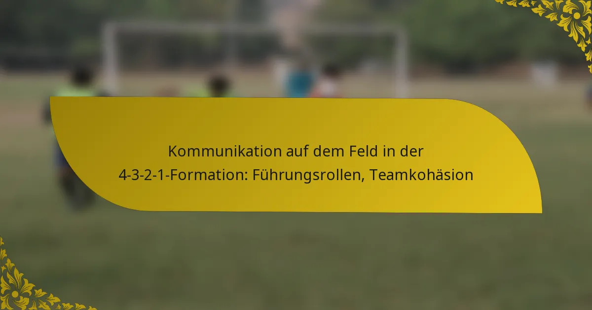 Kommunikation auf dem Feld in der 4-3-2-1-Formation: Führungsrollen, Teamkohäsion